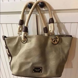 Michael Kors gold canvas bag